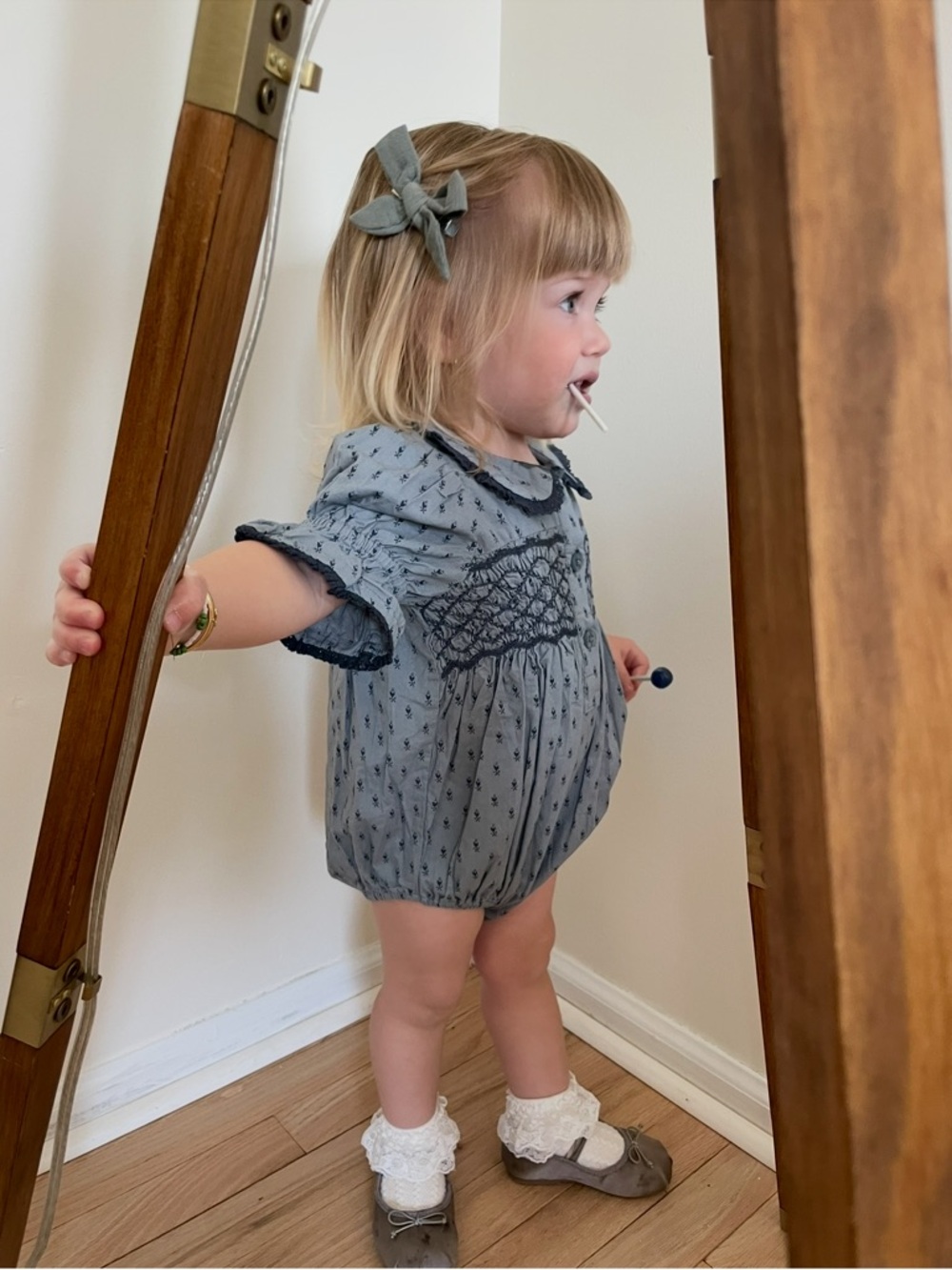 Little Cotton Clothes Floral Smocked Baby Romper